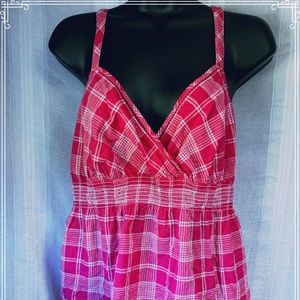 Arizona Plaid tank top empire weist Sz LG